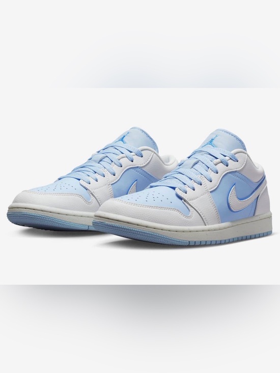 Jordan Shoes - Nike Air Jordan 1 Low SE Reverse Ice Blue White Aluminum Women’s 7.5 w/ Box